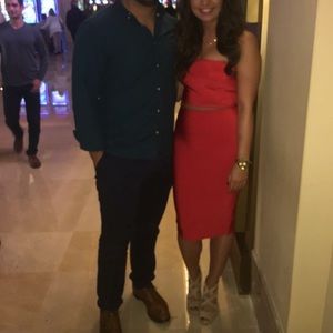 2 piece red hot skirt and crop top ❤️❤️